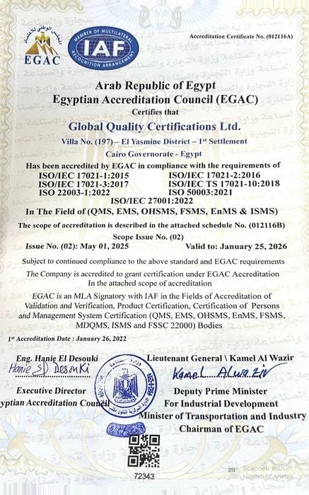 GLOBAL QUALITY CERTIFICATION LTD